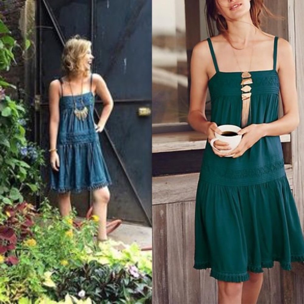 Anthro Floreat Senna Swing Tassel Dress NWT